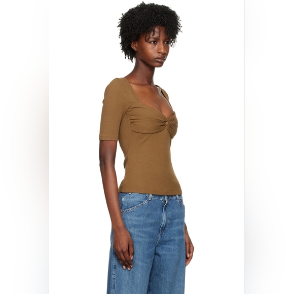 Citizens Of Humanity Parie Twist Top Brown sz S - Picture 2 of 10